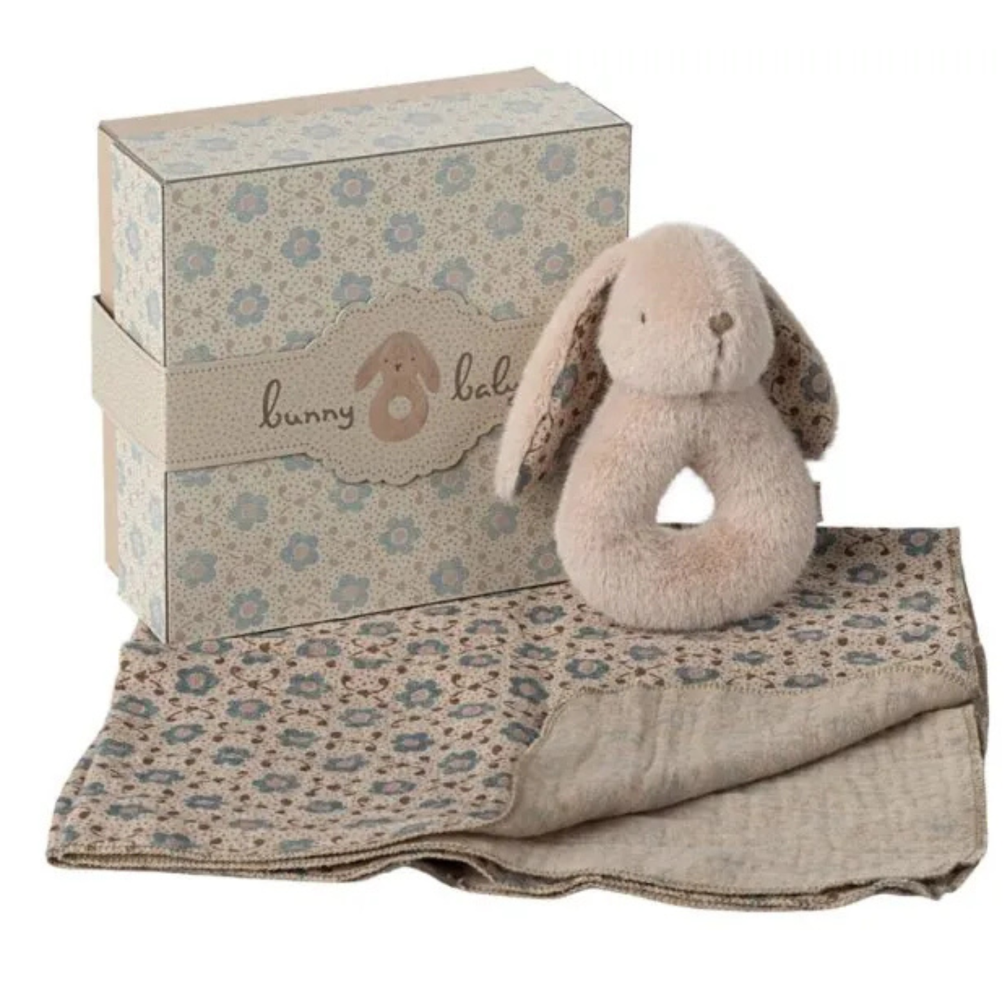 BUNNY RATTLE SET - POWDER