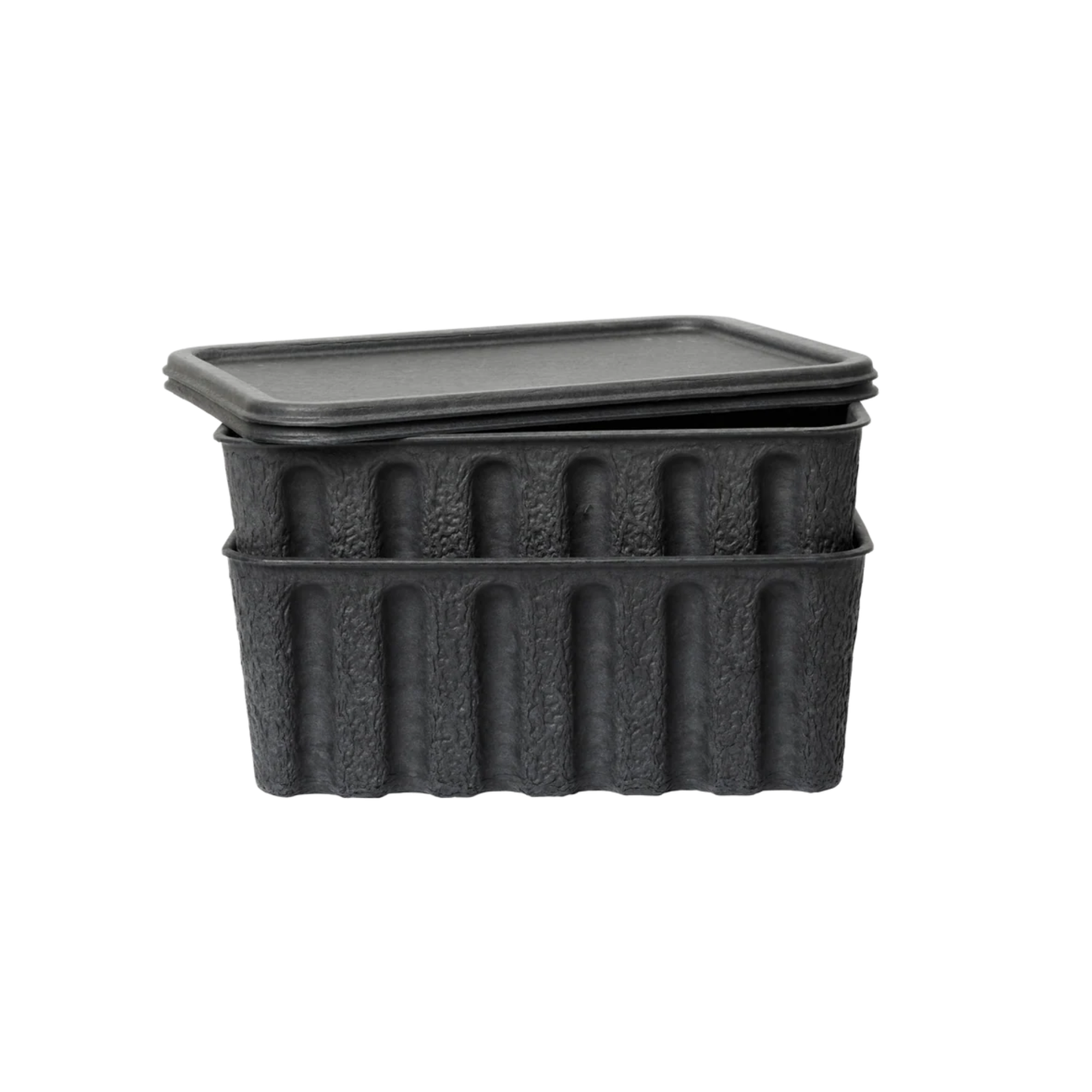 Paper Pulp Box - Set of 2 - Charcoal