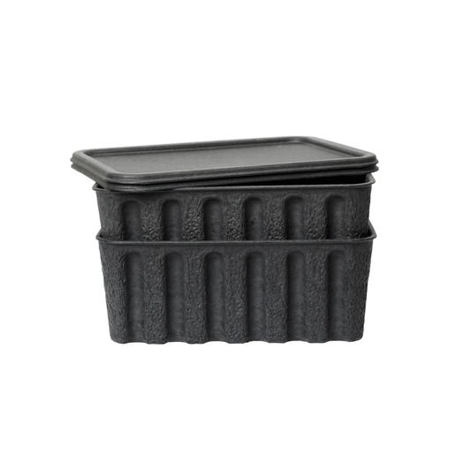 Paper Pulp Box - Set of 2 - Charcoal