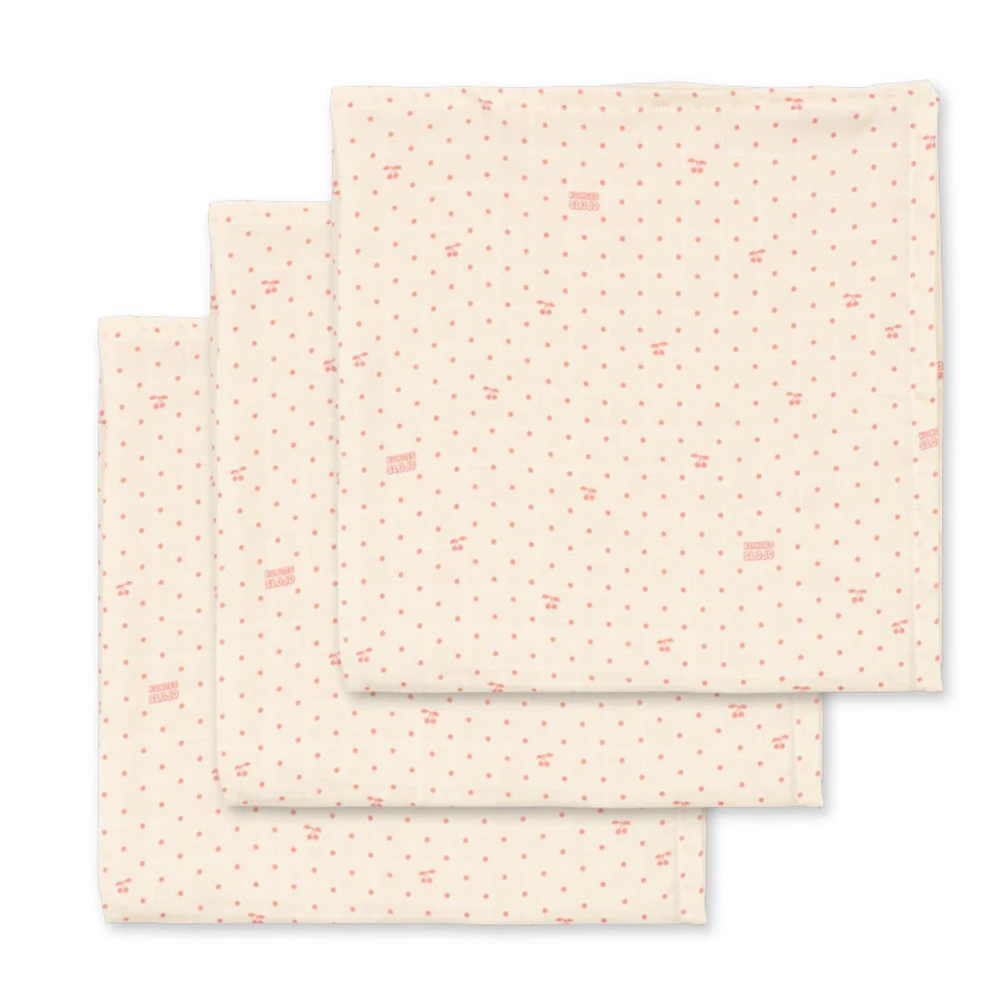 3 PACK MUSLIN CLOTHS - Cherry Dot