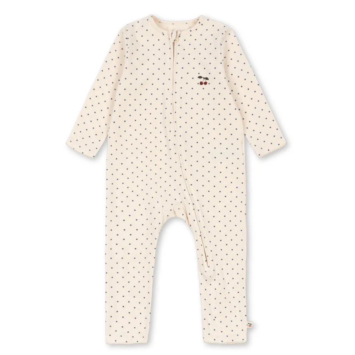 BASIC ZIP ONESIE - Blue Dot