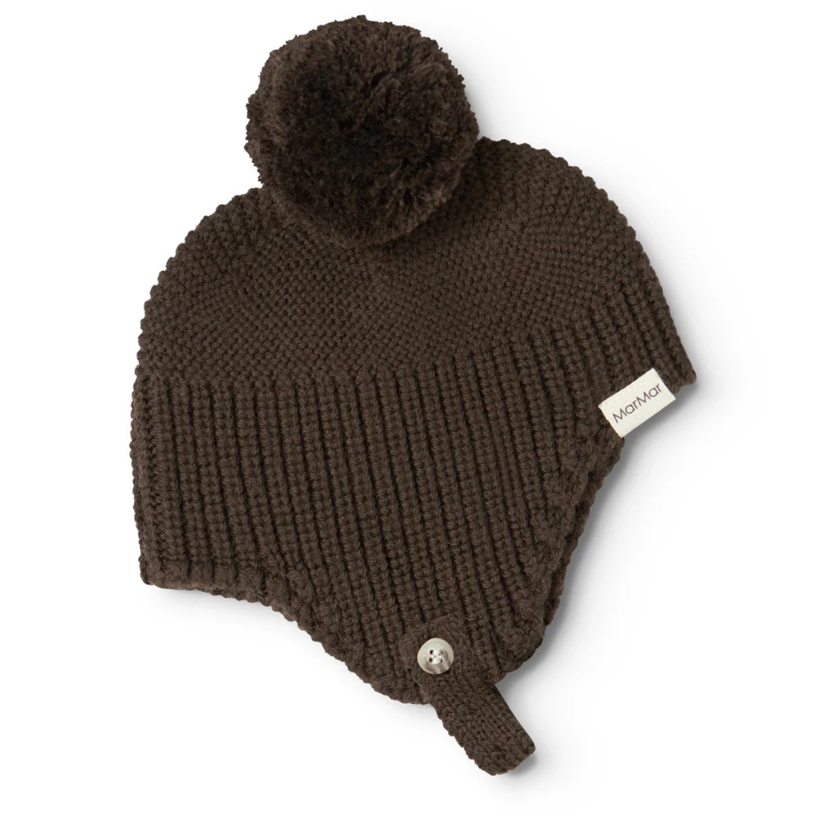 Aly Pompom, Knit Hat - Dark Roast