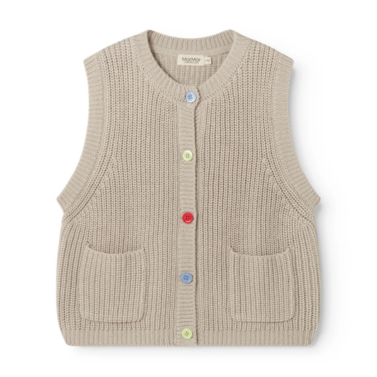 Taju, Knit Vest - Barely Beige