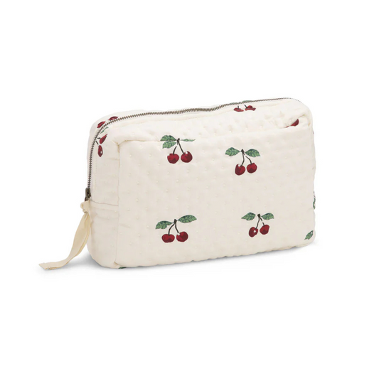 BIG QUILTED TOILETRY BAG - Cherry