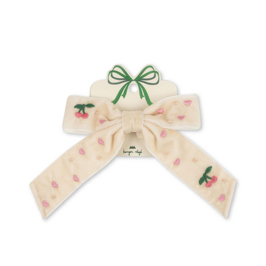 VELVET BOW PEARLY HAIR CLIP