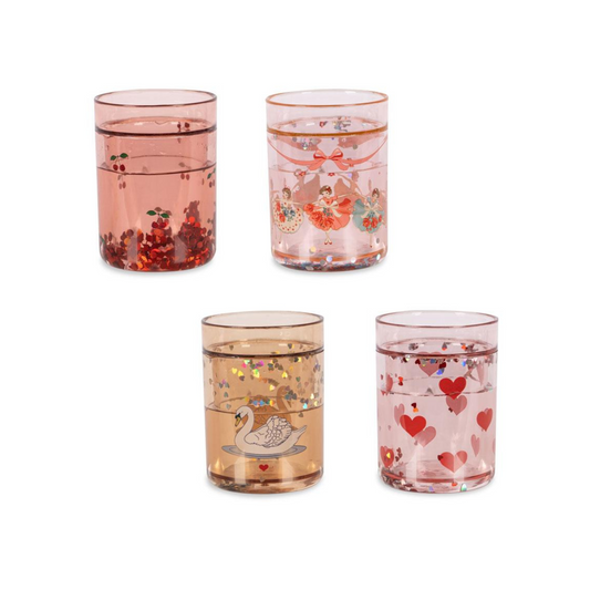 4 PACK GLITTER CUPS - ROSE MULTI