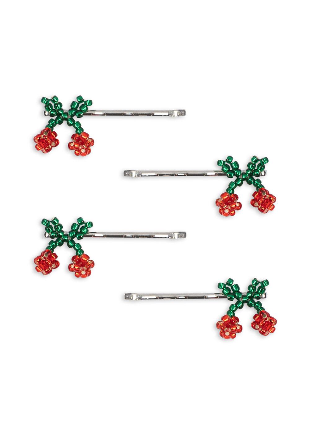 4 PACK MINI CHERRY HAIR PIN