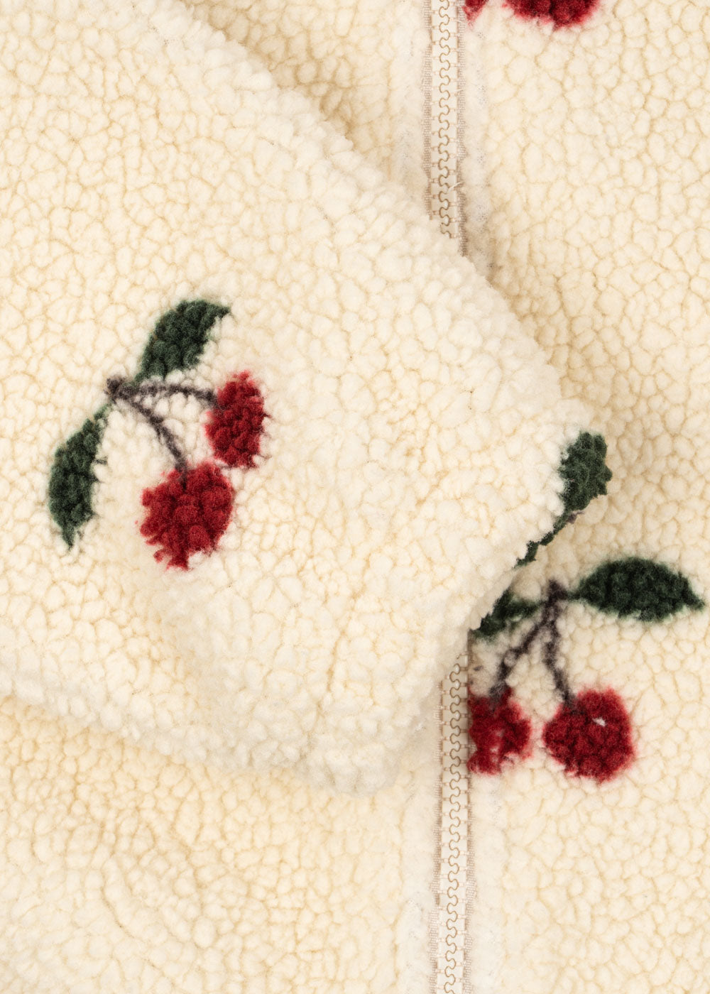 JODY TEDDY HOODIE JACKET - Cherry